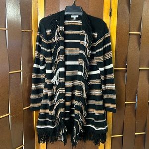 Johnny Was Alpaca Wool sweater with fringe details.
